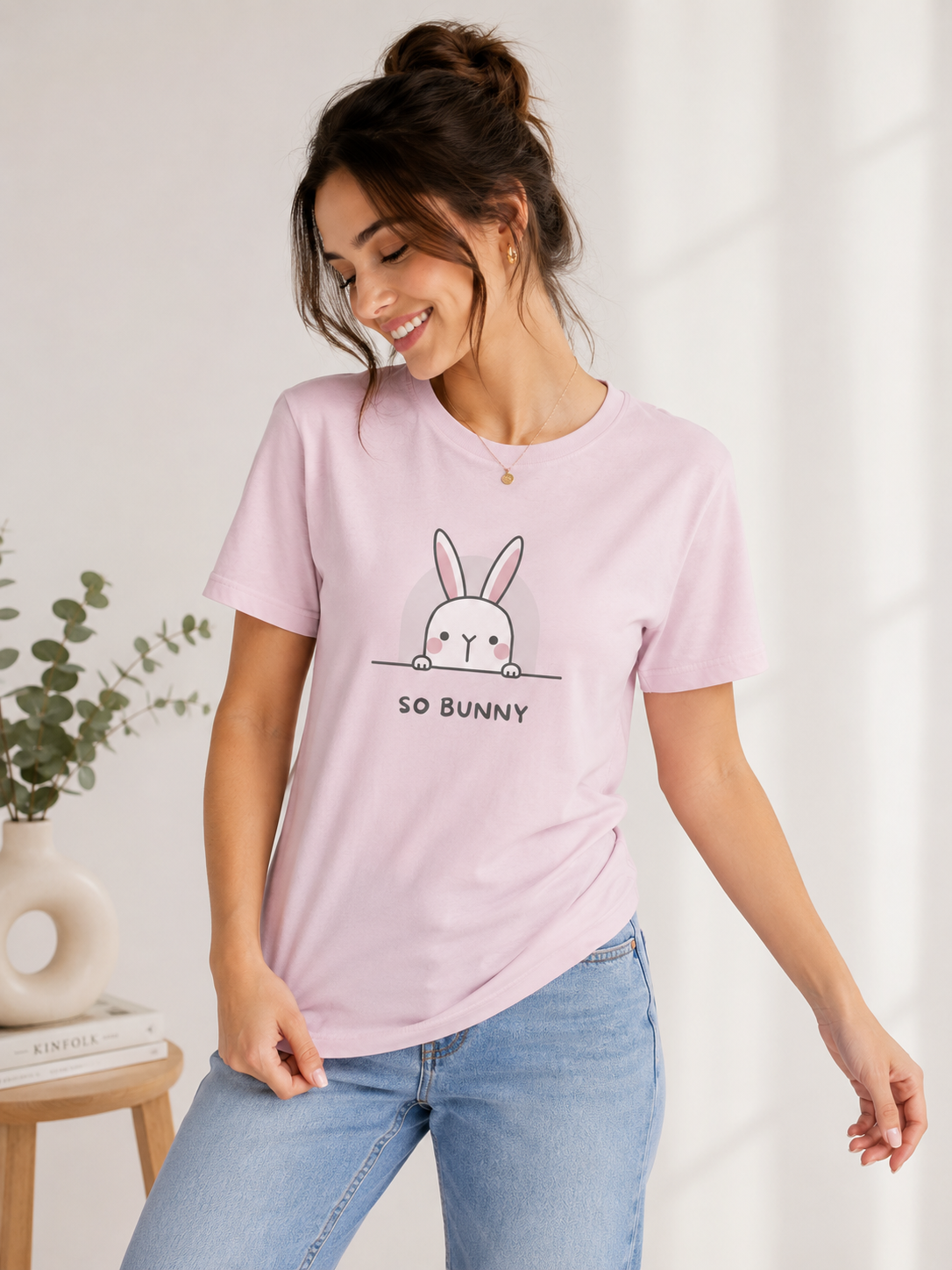 So Bunny Graphic Tee – Pink