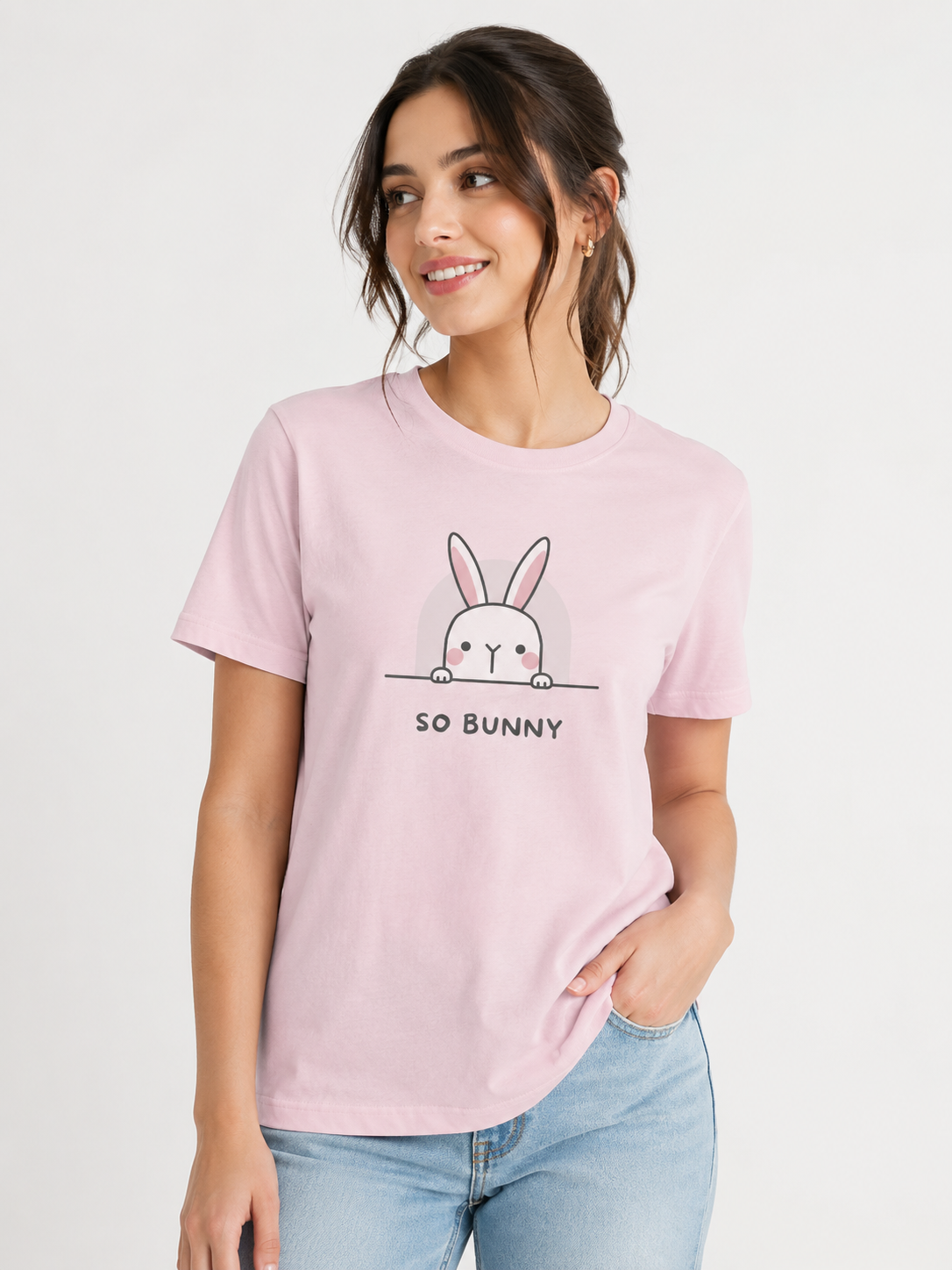 So Bunny Graphic Tee – Pink