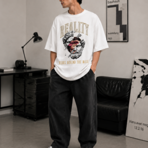 Reality Mask Oversized Tee – White