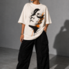 Abstract Face Oversized Tee – Off White