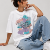Positive Mind Oversized Tee – White