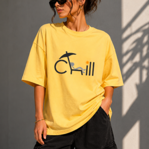 Chill Mode Oversized Tee – Yellow