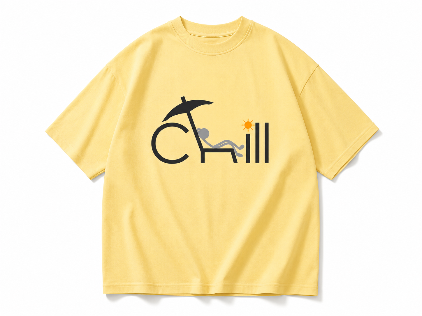 Chill Mode Oversized Tee – Yellow