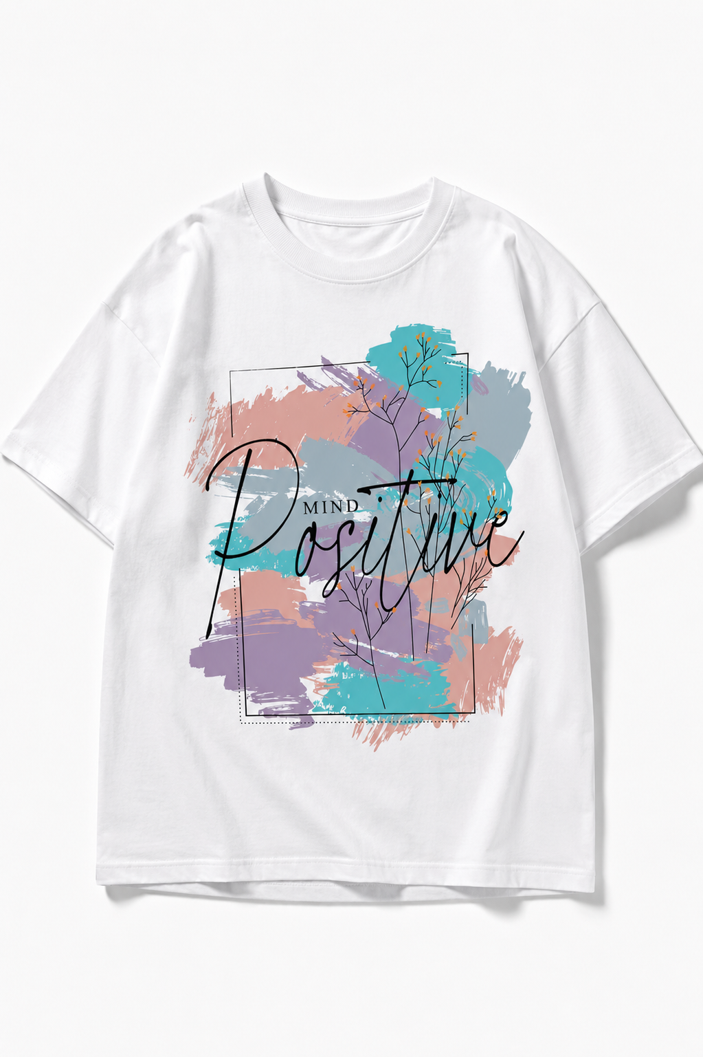 Positive Mind Oversized Tee – White