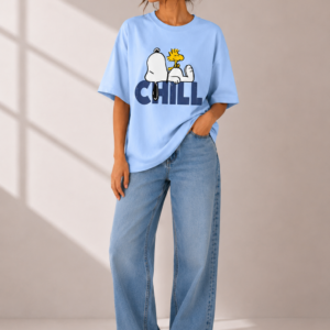 Chill Snoopy Basic Tee – Sky Blue