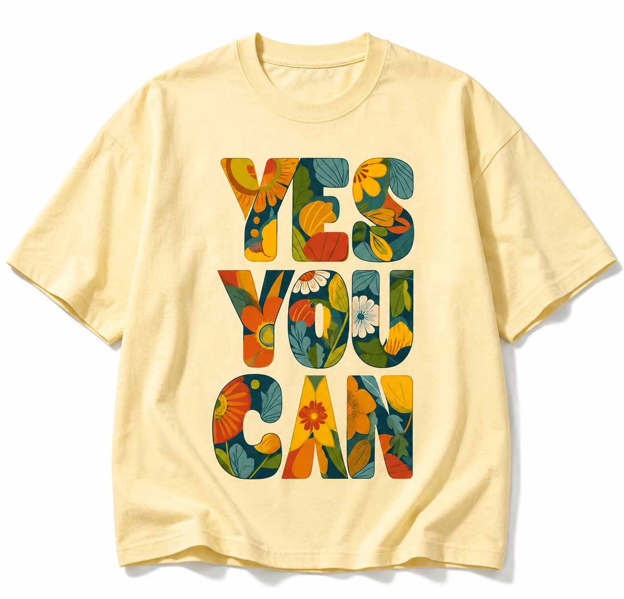 Yes You Can Oversized Tee – Butter Yellow