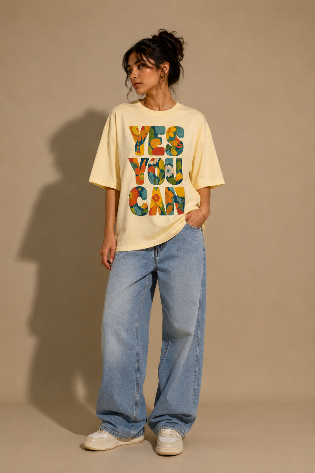 Yes You Can Oversized Tee – Butter Yellow