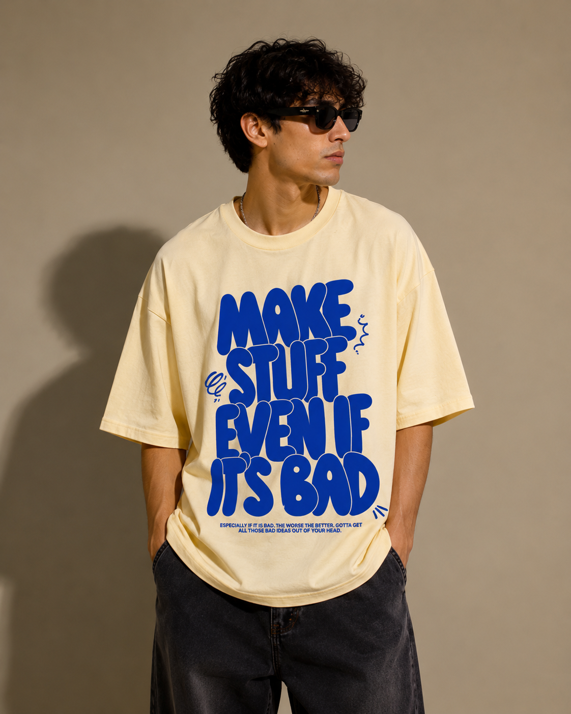 Make Stuff Oversized Tee – Butter Yellow