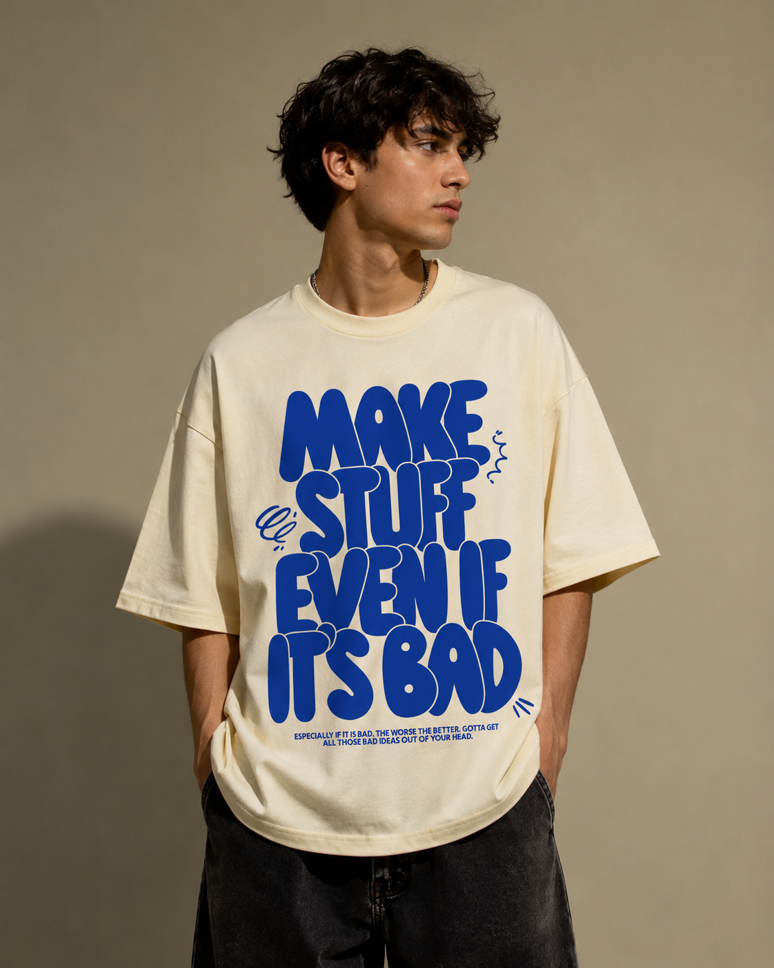 Make Stuff Oversized Tee – Butter Yellow