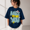 Nice To See You Oversized Graphic T-Shirt – Navy Blue