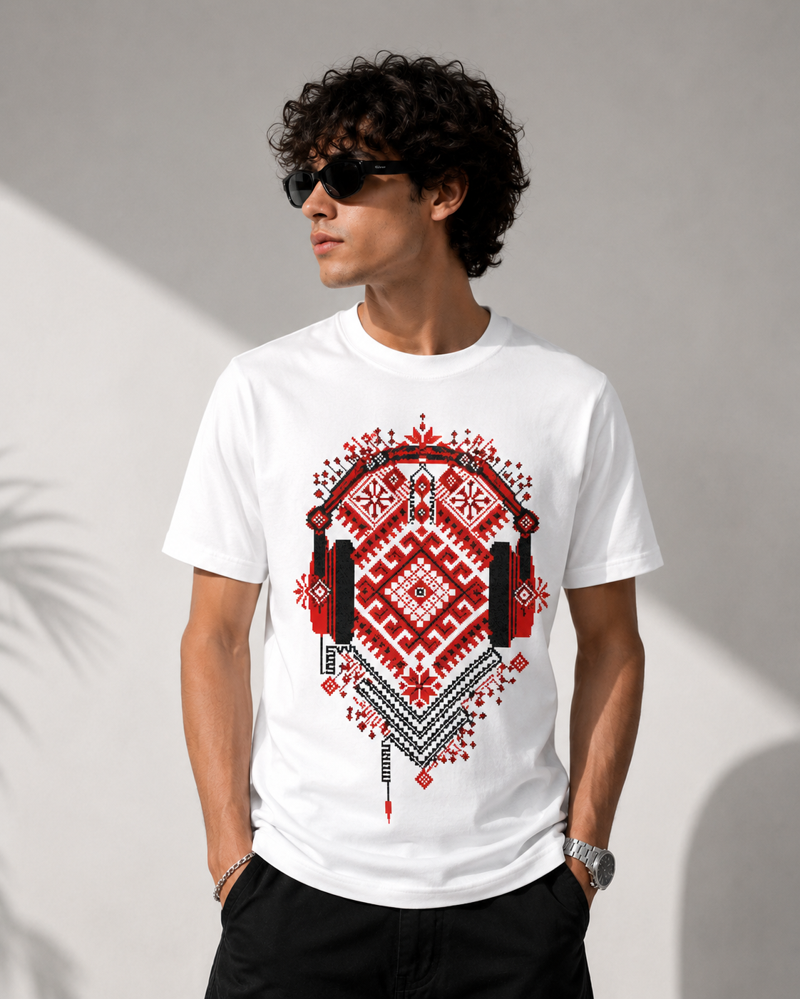 Ethnic Beats Basic Tee – White