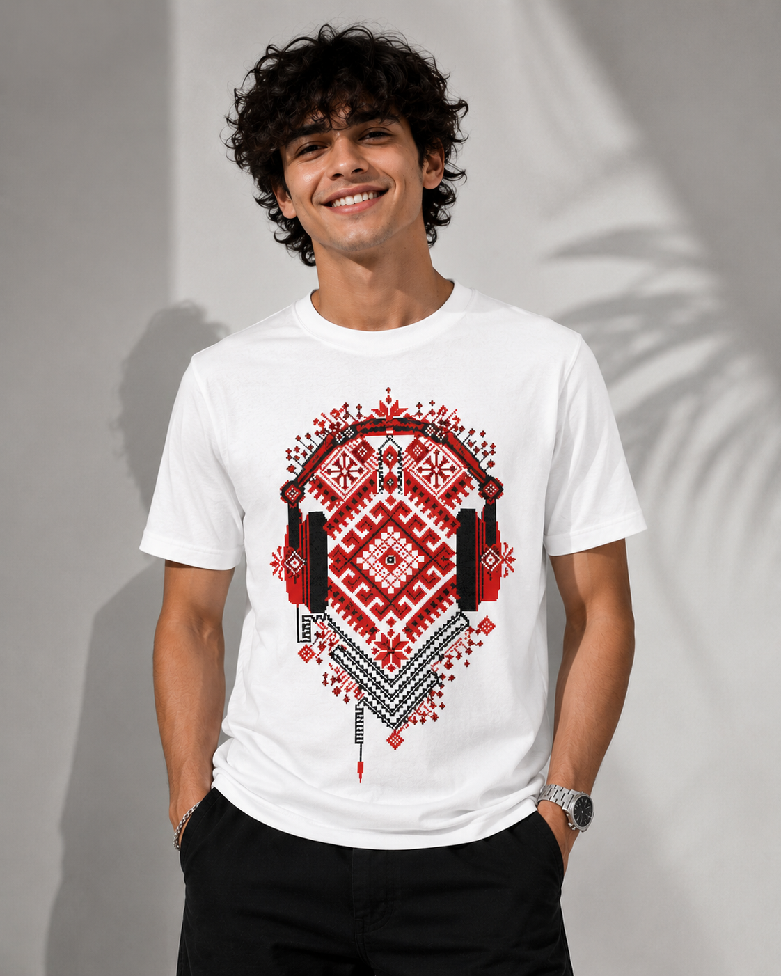 Ethnic Beats Basic Tee – White