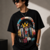 Urban Beats Graphic Oversized T-Shirt – Black
