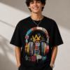 Urban Beats Graphic Oversized T-Shirt – Black