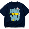 Nice To See You Oversized Graphic T-Shirt – Navy Blue