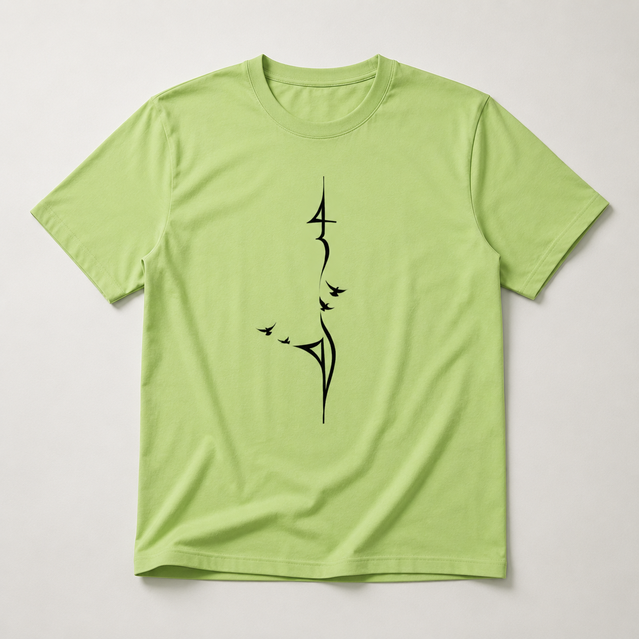 ChatGPT Image May 26, 2026, 11_59_20 PM Minimal Abstract Graphic Basic T-Shirt – Light Green