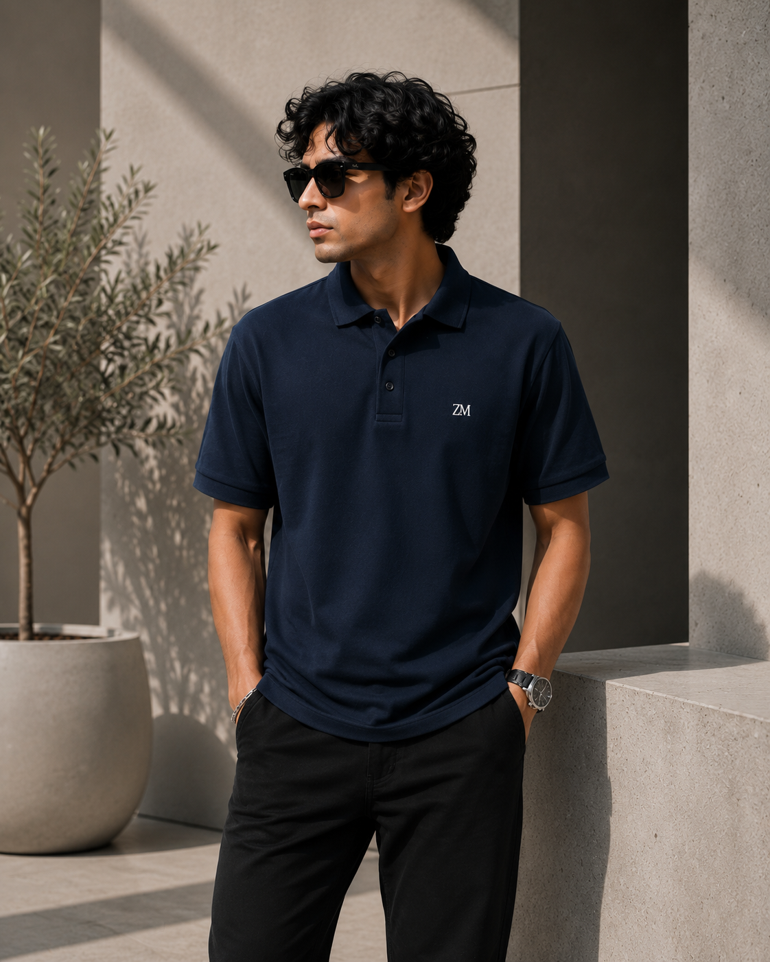 ZM Classic Polo T-Shirt – Navy Blue