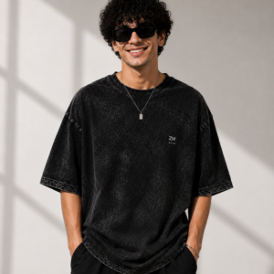 ZM Acid Wash Oversized T-Shirt – Black