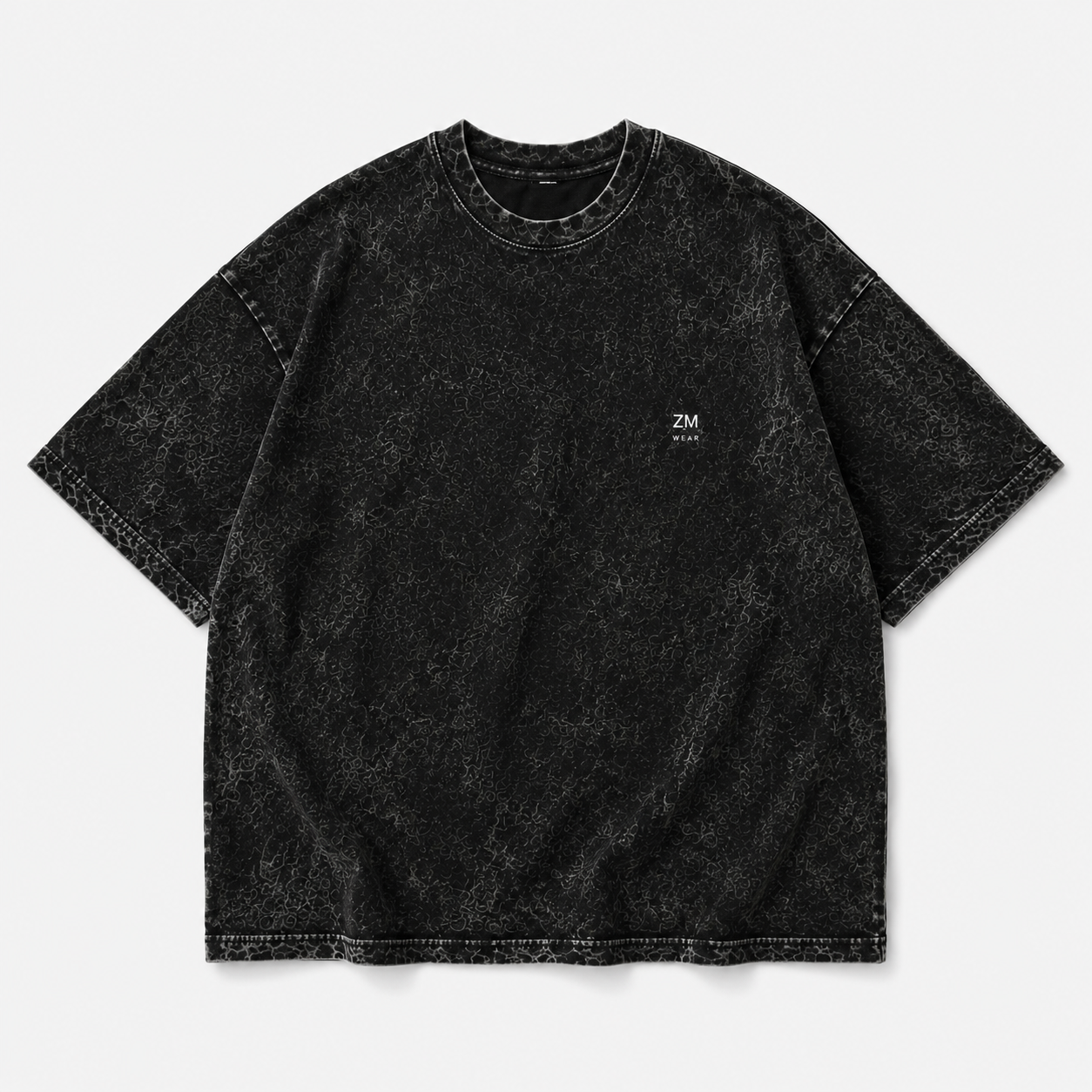 ZM Acid Wash Oversized T-Shirt – Black