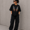 Feather Wings Oversized T-Shirt – Artistic Graphic Streetwear Tee
