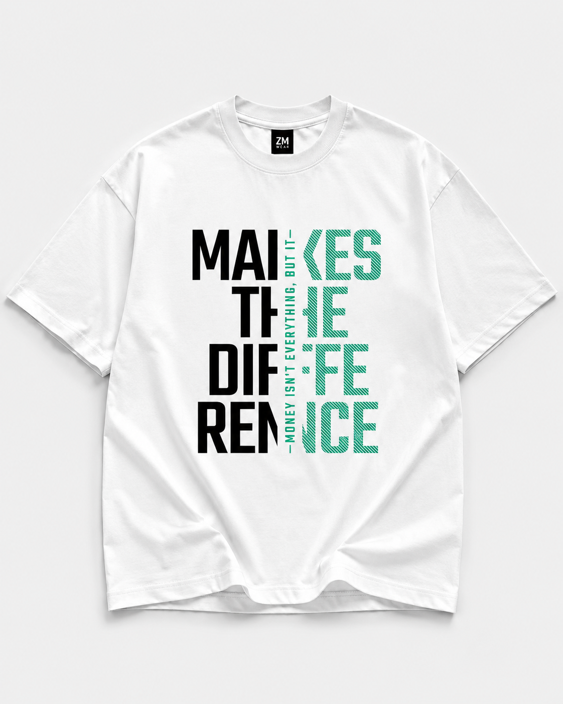 Difference Makes Life Nice Oversized T-Shirt – Typography Graphic Tee