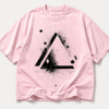 Abstract Triangle Graphic Oversized T-Shirt – Pink Streetwear Tee