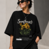 Sunflower Oversized T-Shirt – Floral Graphic Streetwear Tee