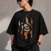 Tiger Eye Graphic Oversized T-Shirt – Black Streetwear Tee