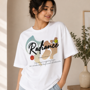 Radiance Graphic Oversized T-Shirt β White Inspirational Cotton Tee