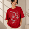 Floral Bloom Basic T-Shirt – Red Graphic Cotton Tee