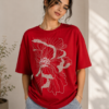 Floral Bloom Basic T-Shirt – Red Graphic Cotton Tee