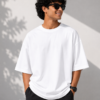 Peace Back Print Oversized T-Shirt – White Streetwear Tee
