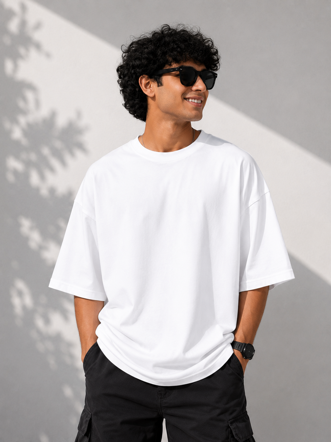 Peace Back Print Oversized T-Shirt – White Streetwear Tee