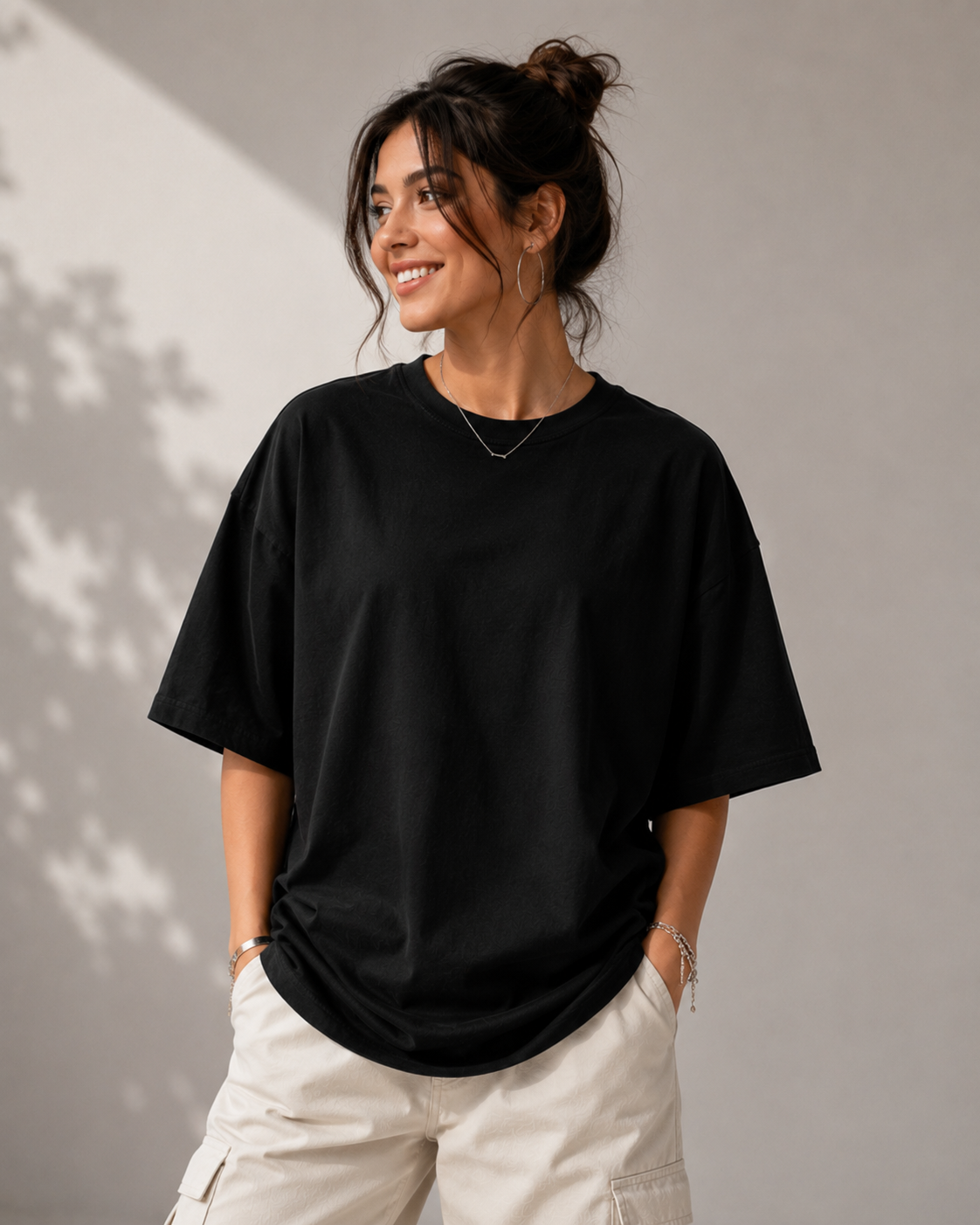 Autumn Maple Oversized T-Shirt – Artistic Leaf Graphic Tee