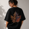Autumn Maple Oversized T-Shirt – Artistic Leaf Graphic Tee