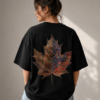 Autumn Maple Oversized T-Shirt – Artistic Leaf Graphic Tee