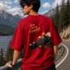 Keep Moving Forward Graphic Oversized T-Shirt – Red
