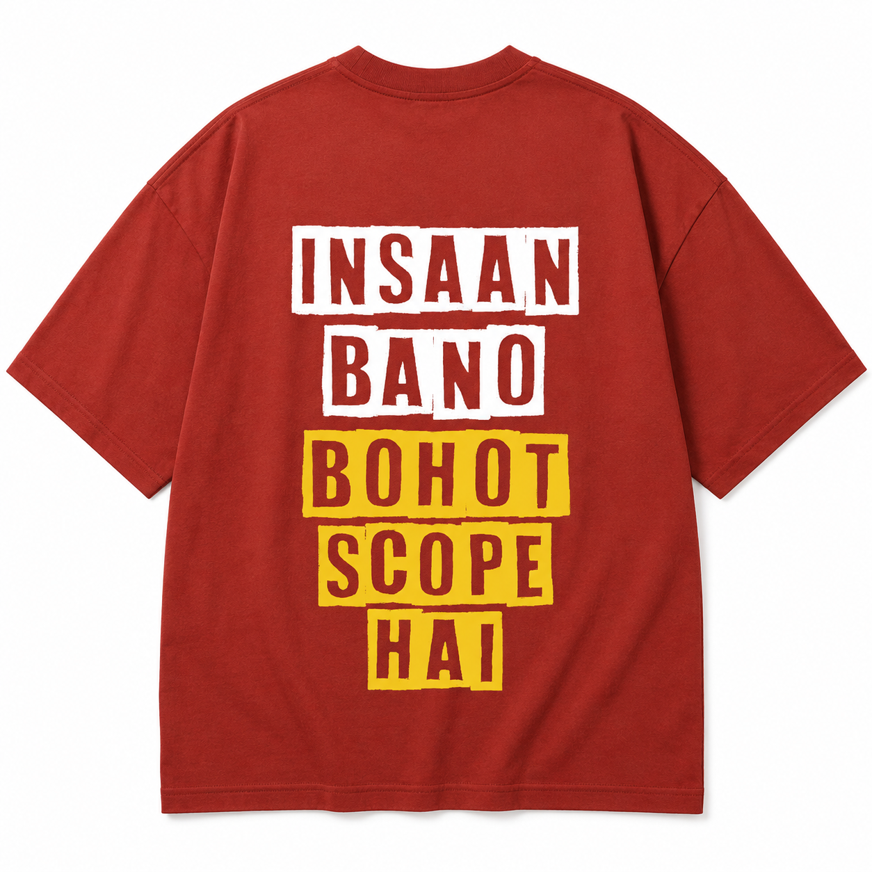 Insaan Bano Graphic Oversized T-Shirt – Red
