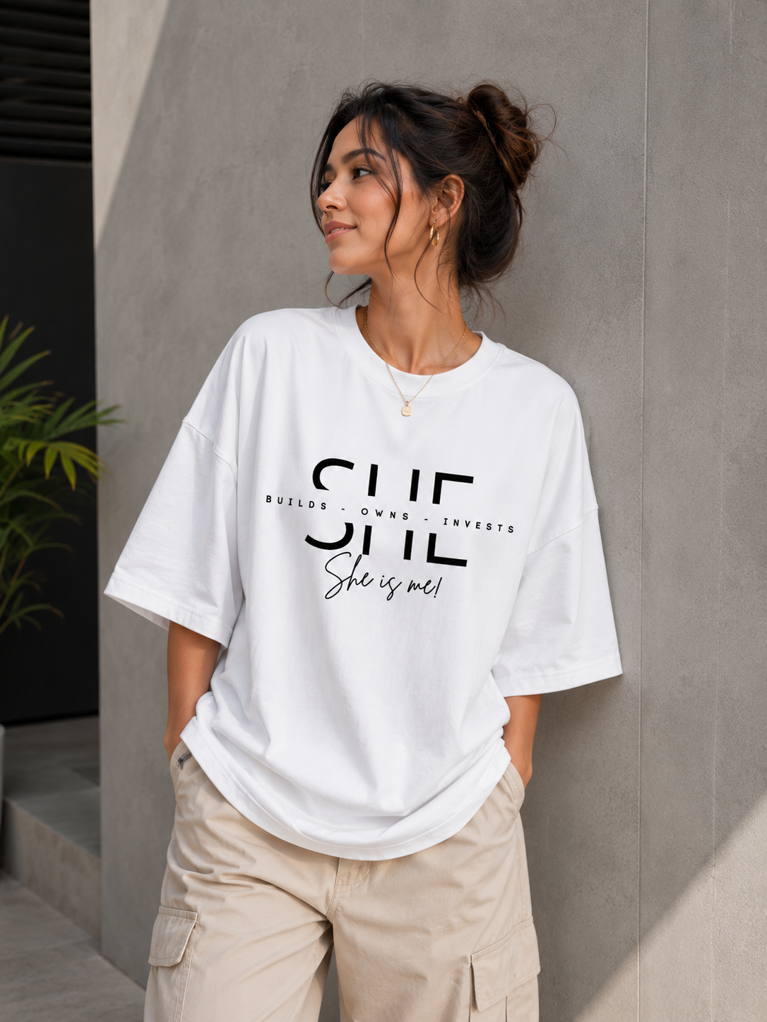 She Is Me Oversized T-Shirt for Women