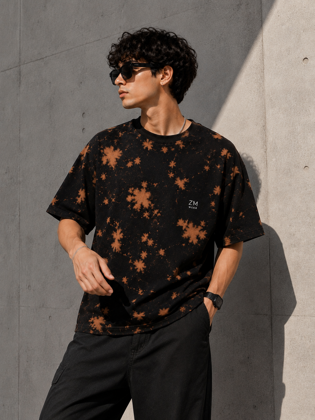 Black Tie-Dye Oversized T-Shirt – Unisex
