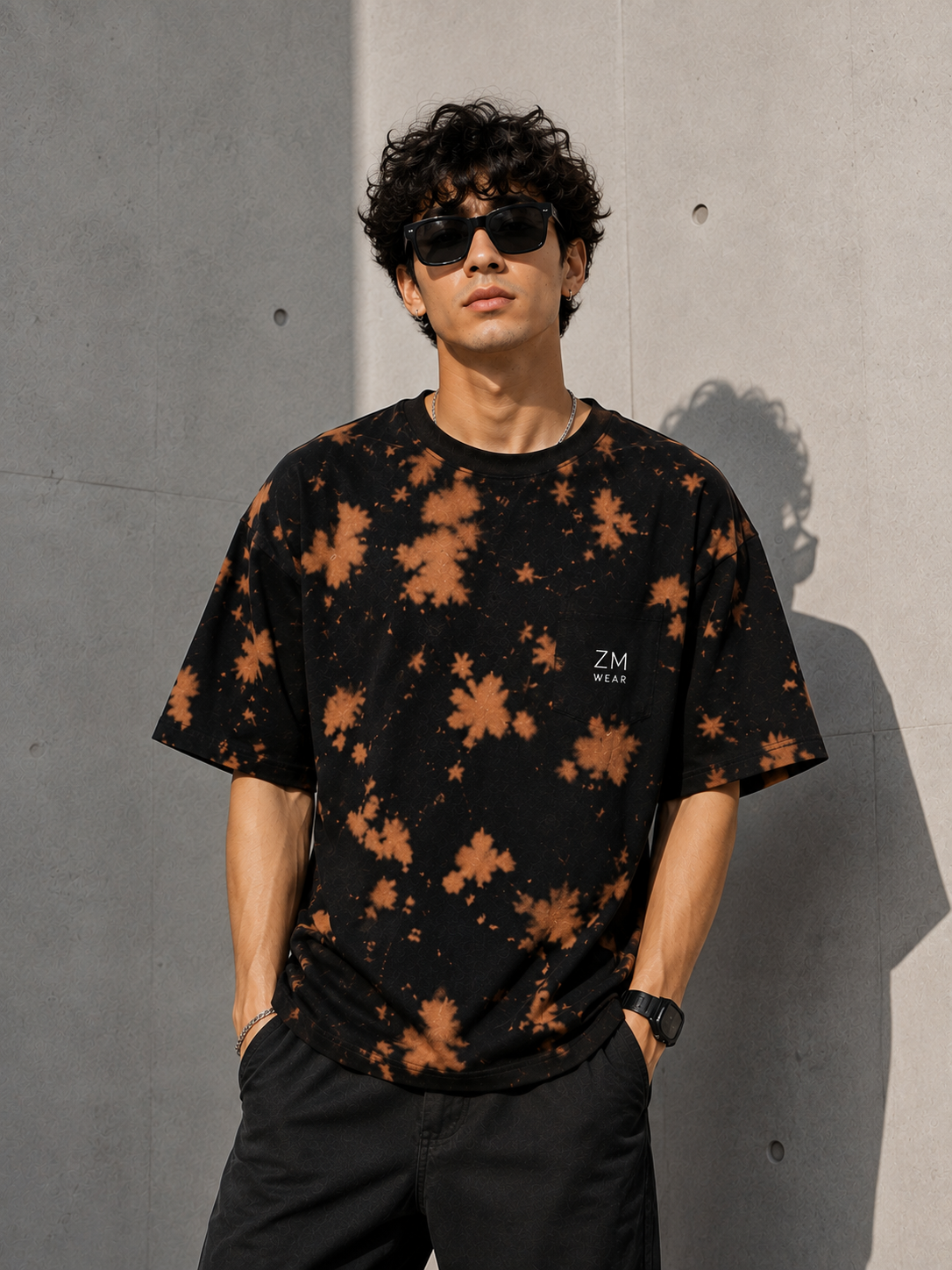 Black Tie-Dye Oversized T-Shirt – Unisex