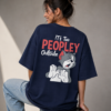 Funny Cartoon Graphic Oversized T-Shirt – Navy Blue